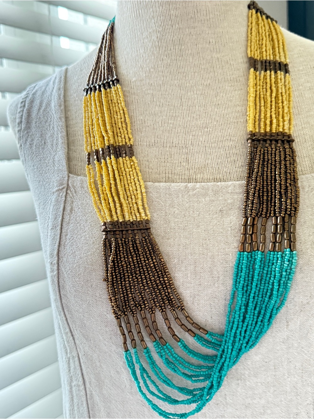 Southwestern Multi-Strand Seed Bead Layered Necklace